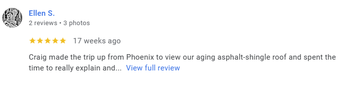 Vertex Roofing Google Review 4