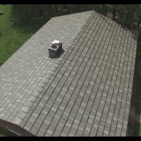 A metal shake roof from overhead.